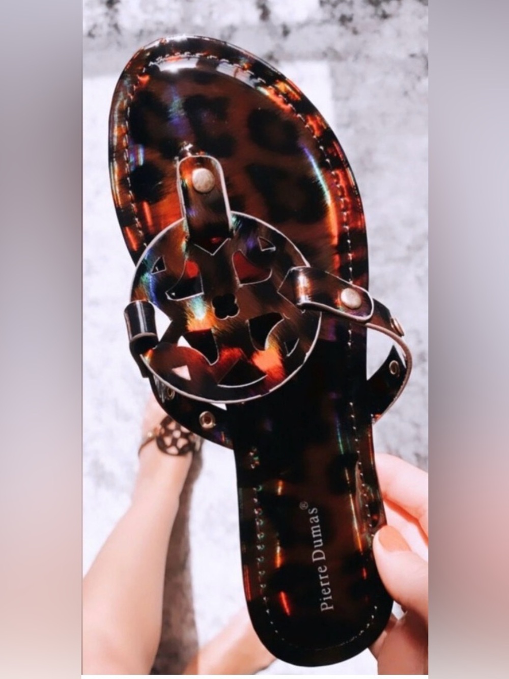 Pierre Dumas Tortoiseshell Jelly Thong Sandals - Brown